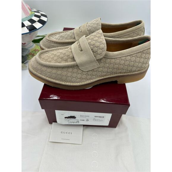 Men\'s Gucci, GG monogram web loafers size 10 fits 10.5 US made in Italy main image 11